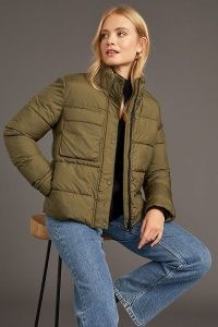 Ecoalf Short Puffer Jacket in Khaki – womens sustainable padded jackets – women’s casual winter outerwear