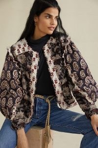 Llani Quilted Patchwork Kimono Jacket / paisley and floral mixed print jackets