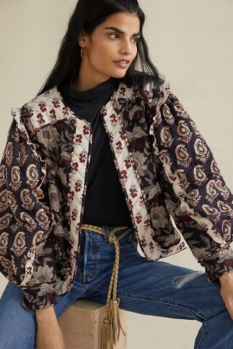 Llani Quilted Patchwork Kimono Jacket / paisley and floral mixed print jackets