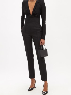 ALEXANDRE VAUTHIER High-waist wool-hopsack trousers in black ~ womens chic evening pants ~ women’s designer party fashion - flipped
