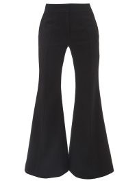 GABRIELA HEARST Vita black wool-crepe flared trousers ~ womens chic retro flares