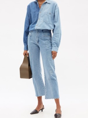 E.L.V. DENIM The Match Flare jeans | panelled crop hem jeans | women’s casual denim fashion