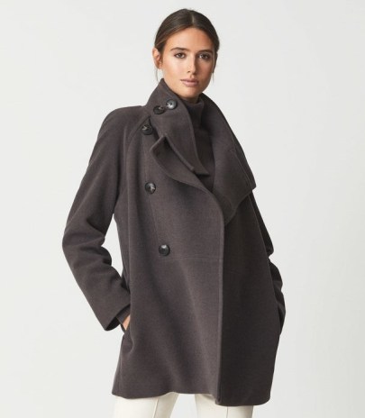 BODIE WOOL BLEND COAT DARK AUBERGINE ~ womens chic winter coats ~ women’s luxe look outerwear - flipped