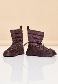 MISSGUIDED brown msgd sports ski snow boots ~ womens winter footwear