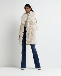 RIVER ISLAND CREAM FAUX FUR PANELLED GILET ~ luxe style gilets