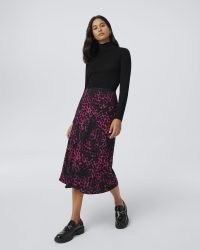 Diane Von Furstenberg Mae Midi Skirt in Ink Dots | spot print flowy hem skirts