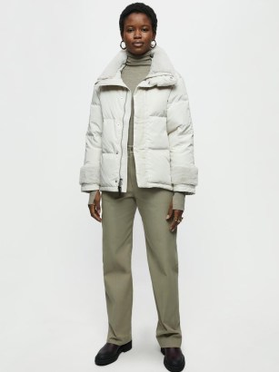 JIGSAW Eden Eco Down Puffer – womens fur trim padded jackets – winter outerwear - flipped