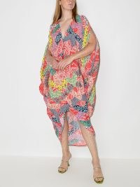 ETRO Eart patchwork midi dress ~ multicoloured mixed print dresses ~ paisley and floral prints ~ high low dip hem fashion