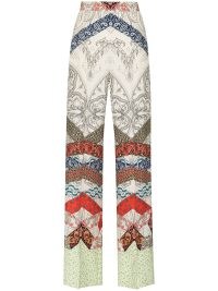 ETRO floral patchwork palazzo trousers. WOMENS MIXED PRINT SILK PANTS