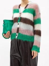 LOEWE Striped mohair-blend cardigan ~ womens soft multicoloured drop shoulder cardigans