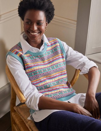 Boden Harriet Tank Top | striped sleeveless sweater tops | women’s knitted tanks | womens on trend knitwear