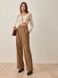 REFORMATION Jordana Pant in Brown ~ womens relaxed fit trousers