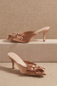 LOEFFLER RANDALL Fabienne Blush Bow Mule ~ luxe vintage style pink pointed toe mules