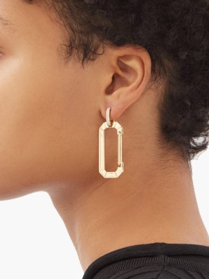 EÉRA Chiara diamond & 18kt gold single earring ~ luxe carabiner shaped singular earrings ~ womens fine statement jewellery