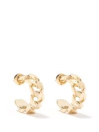 GIVENCHY G-link hoop earrings – chunky high shine gold tone chain hoops – womens designer jewellery
