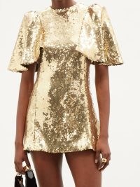 THE VAMPIRE’S WIFE The Mini Night Tremors sequinned mini dress | metallic gold sequin party dresses | luxe evening fashion | glamour