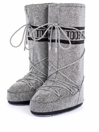 Moon Boot Icon 50° Swarovski boots in grey / glittering footwear - flipped