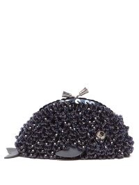 ANYA HINDMARCH Whale Maude beaded clutch bag ~ bead embellished chain strap occasion bags ~ glamorous party accessories