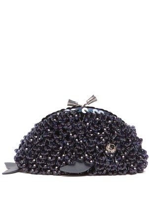 ANYA HINDMARCH Whale Maude beaded clutch bag ~ bead embellished chain strap occasion bags ~ glamorous party accessories