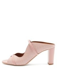 MALONE SOULIERS Norah pink crocodile-effect leather mules
