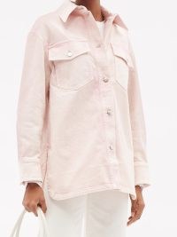 STELLA MCCARTNEY Patch-pocket pink denim jacket ~ womens utility style jackets
