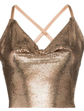 POSTER GIRL Bambi halterneck top | strappy back chainmail crop tops | metallic party fashion - flipped