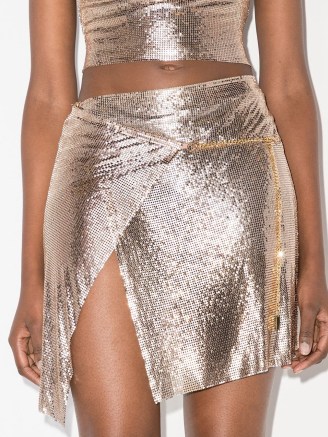 POSTER GIRL Winona metallic chainmail miniskirt | shimmering asymmetric party fashion | glamorous evening mini skirts