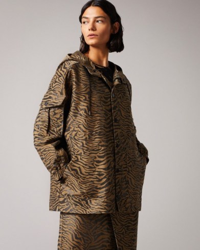 TED BAKER NEINA Sport Animal Jacquard Hooded Jacket / women’s casual printed jackets - flipped