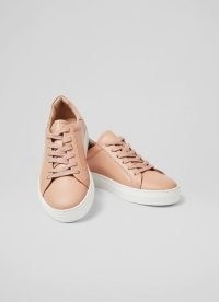 L.K. Bennett TULSA ROSE LEATHER FLATFORM TRAINERS | pink sports luxe sneakers