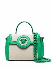 Versace La Medusa two-toned tote bag in Green / cream