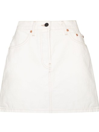 WARDROBE.NYC high-waisted white denim mini skirt – casual skirts - flipped