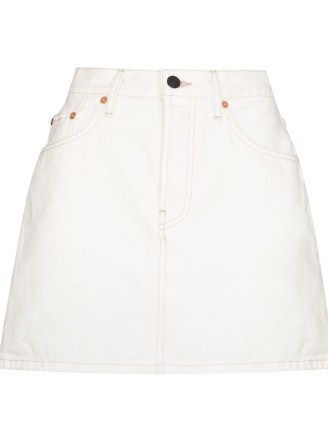 WARDROBE.NYC high-waisted white denim mini skirt – casual skirts