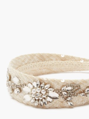 ERDEM Ottoline crystal and faux-pearl headband – headbands covered in crystals