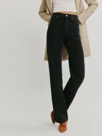 Reformation Wilder High Rise Wide Leg Jeans | women’s black rigid denim fashion
