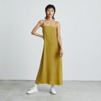 EVERLANE The Japanese GoWeave Slip Dress Green Opal ~ relaxed fit cami strap dresses