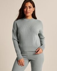 ABERCROMBIE & FITCH LuxeLoft Crew Sweater in Light Green