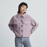 EVERLANE The Moleskin Utility Jacket in Lavender ~ womens utility style jackets ~ women’s casual organic cotton outerwear ~ GOTS-certified fashion