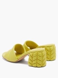 GIANVITO ROSSI Florea 60 braided-effect yellow leather mules ~ chunky heel mule sandals