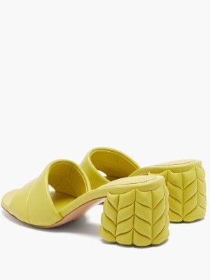 GIANVITO ROSSI Florea 60 braided-effect yellow leather mules ~ chunky heel mule sandals
