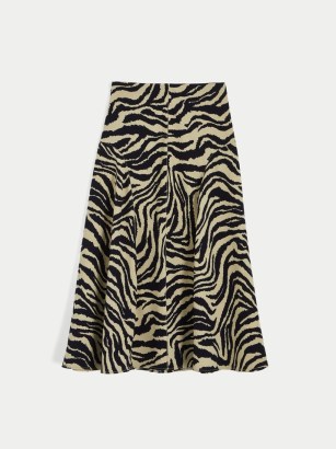 JIGSAW Zebra Ikat Midi Skirt. WILD ANIMAL PRINT SKIRTS - flipped