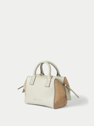 JIGSAW Alix Suede Mix Mini Bag in Light Fawn / top handle handbags - flipped