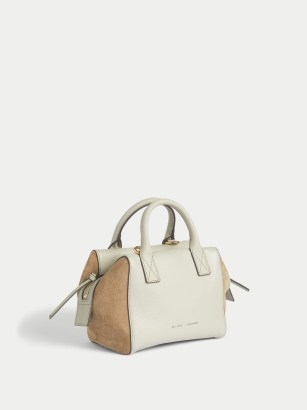 JIGSAW Alix Suede Mix Mini Bag in Light Fawn / top handle handbags