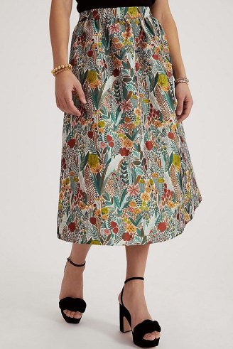 Sunday in Brooklyn Floral Jacquard Midi Skirt – floral print skirts - flipped