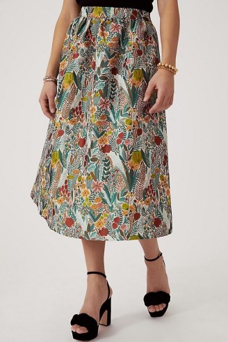 Sunday in Brooklyn Floral Jacquard Midi Skirt – floral print skirts