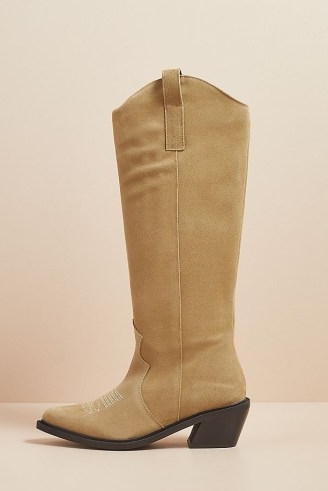 Alohas Mount Desert Knee-High Boots in Taupe ~ women’s neutral tone Western style boots