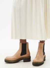 GABRIELA HEARST Jil beige leather Chelsea boots ~ women’s casual thick sole footwear