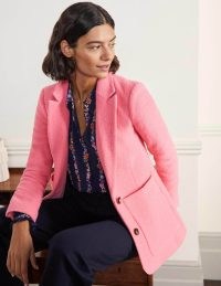 Boden Bella Textured Wool Blazer in Azalea Pink ~ women’s blazers