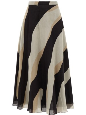 RAQUEL DINIZ Kami high-waist cotton midi skirt – floaty bold print skirts