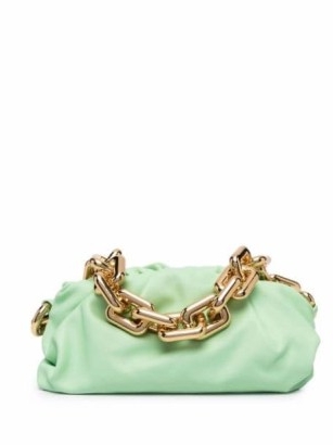 Bottega Veneta The Chain Pouch shoulder bag in wasabi green | small chunky chain starp handbags