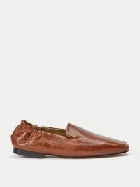 Jigsaw Chester Soft Leather Flat in Tan | women’s brown loafer flats | sleek square toe loafers